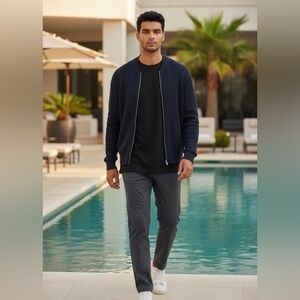 Ben Sherman Men's Navy Blue Zip-Up Sweater